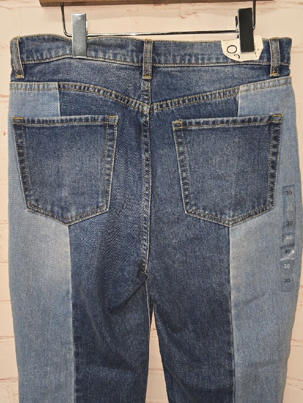 Pacsun Vintage Icon Colorblock Two-Tone Blue High-Rise Jeans  Women Size 30 NWT - Picture 7 of 16